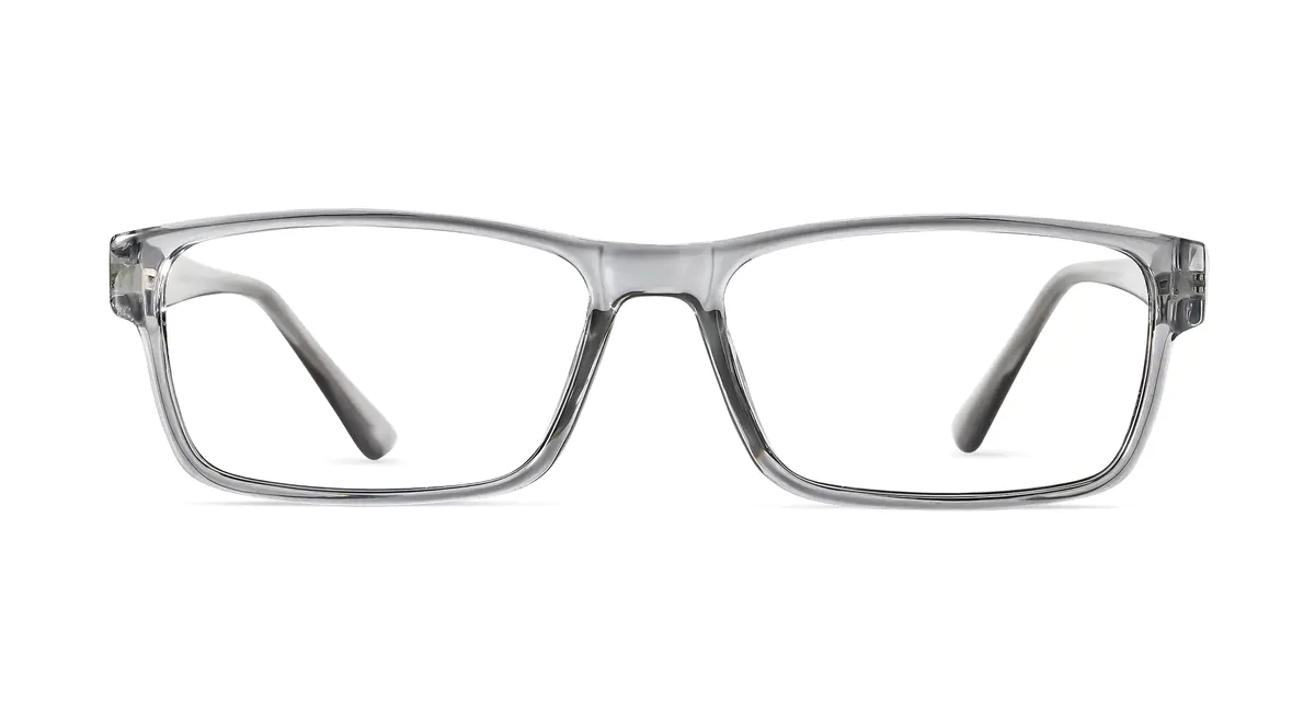 Rectangle Transparent Gray Eyeglasses