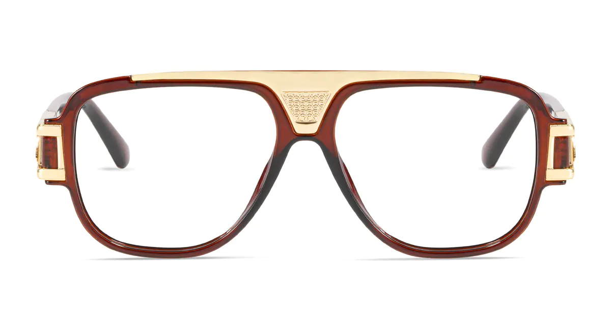 Aviator Light Brown Eyeglasses