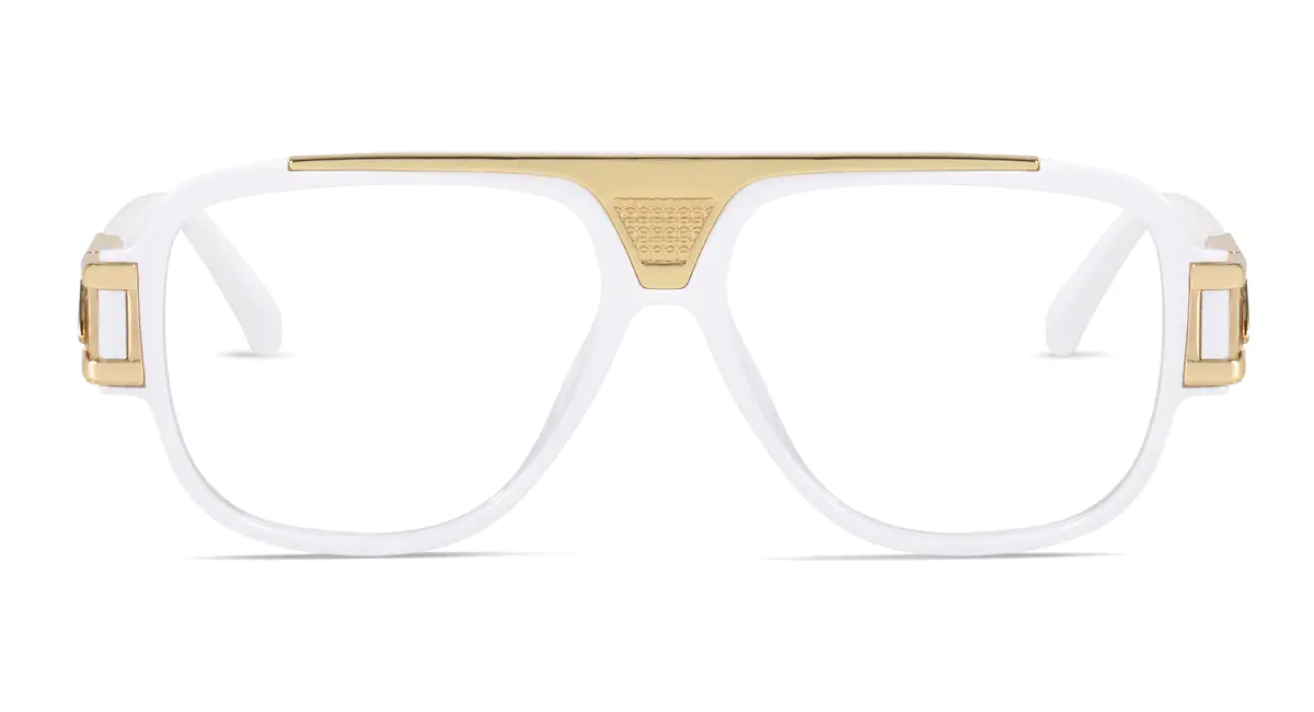 Aviator White Eyeglasses