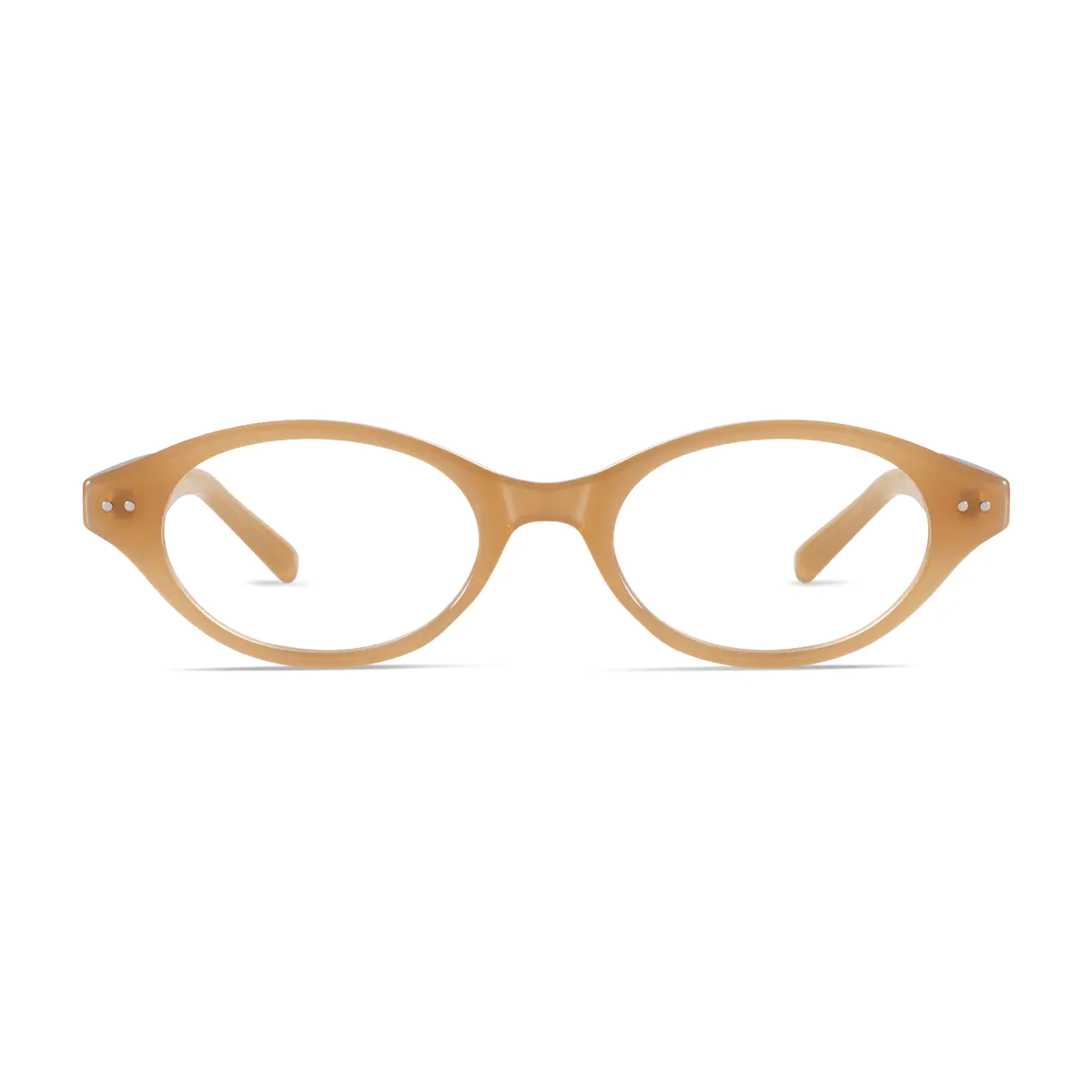 Oval Light Brown Eyeglasses