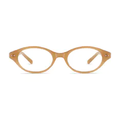 Oval Light Brown Eyeglasses