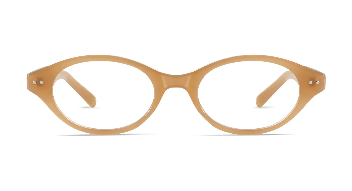 Oval Light Brown Eyeglasses