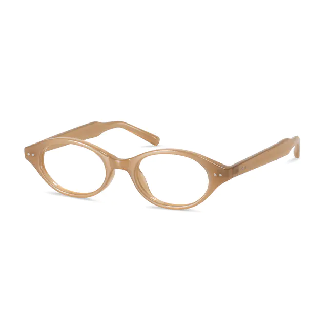 Oval Light Brown Eyeglasses