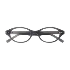 Oval Transparent Gray Eyeglasses