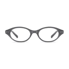 Oval Transparent Gray Eyeglasses
