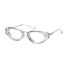 Rectangle Transparent Gray Eyeglasses