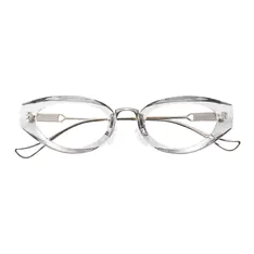 Rectangle Transparent Gray Eyeglasses