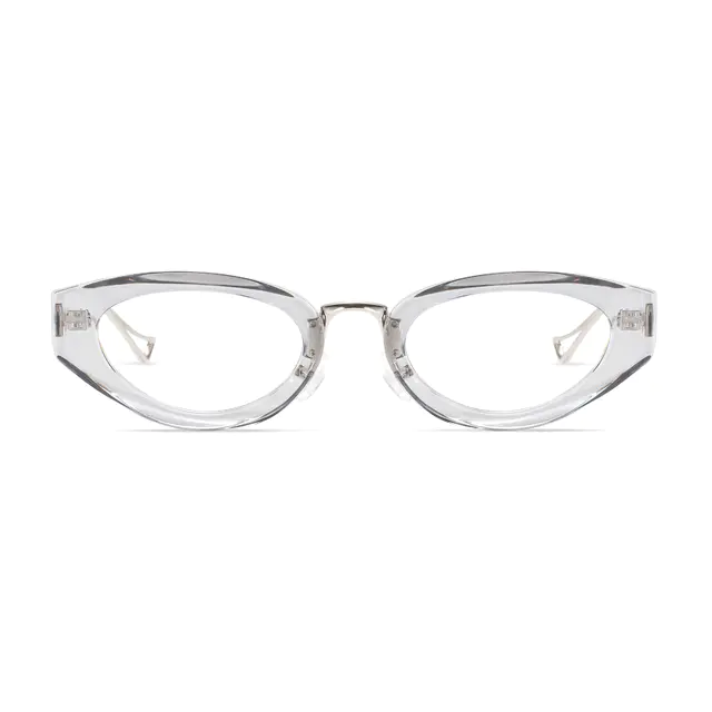 Cat-eye Transparent Gray Eyeglasses