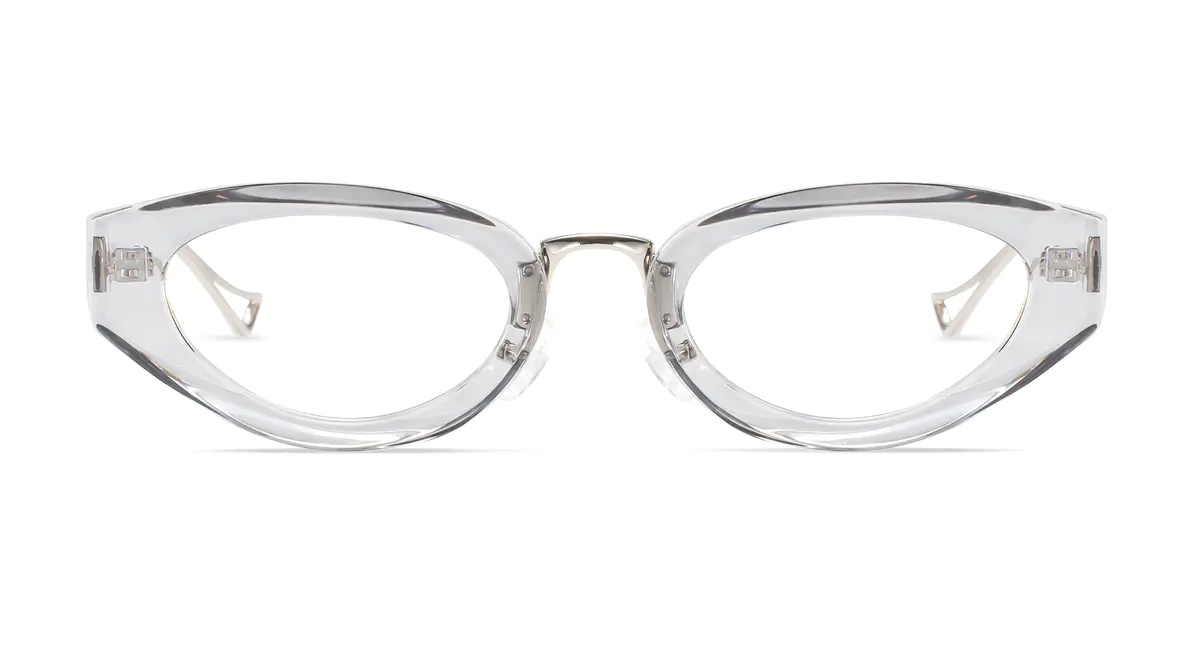 Cat-eye Transparent Gray Eyeglasses
