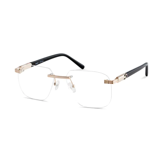 Rectangle Gold Eyeglasses