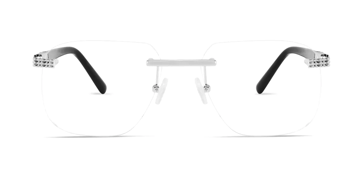 Square Silver Eyeglasses