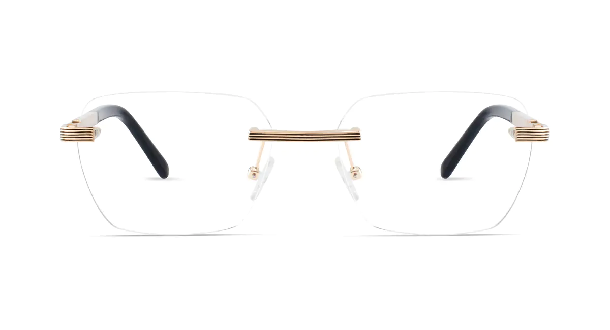 Rectangle Gold Eyeglasses