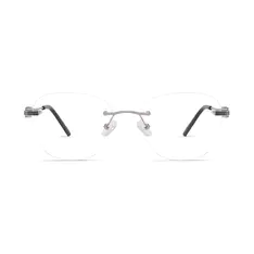 Oval Silver Eyeglasses