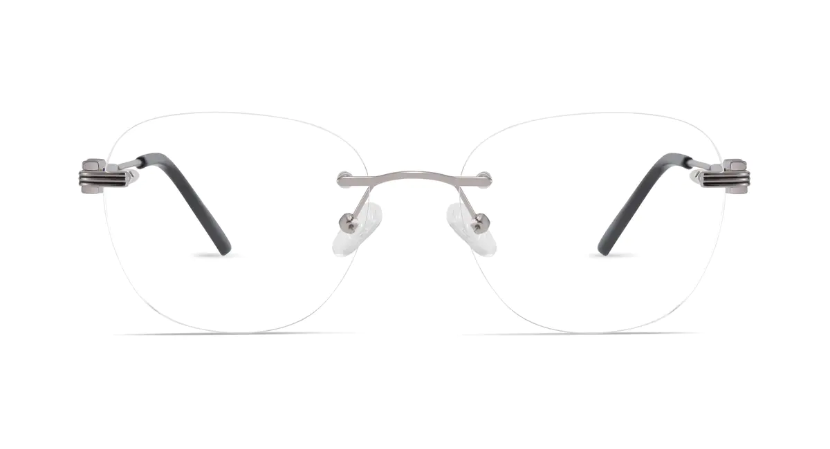 Oval Silver Eyeglasses