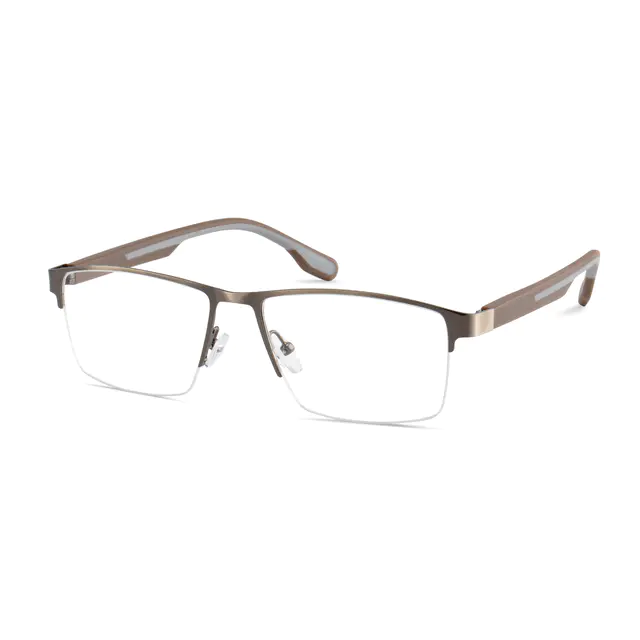 Rectangle Gray Eyeglasses