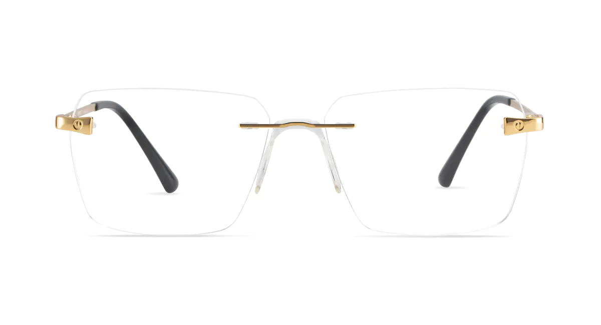 Rectangle Gold Eyeglasses
