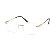 Rectangle Gold Eyeglasses