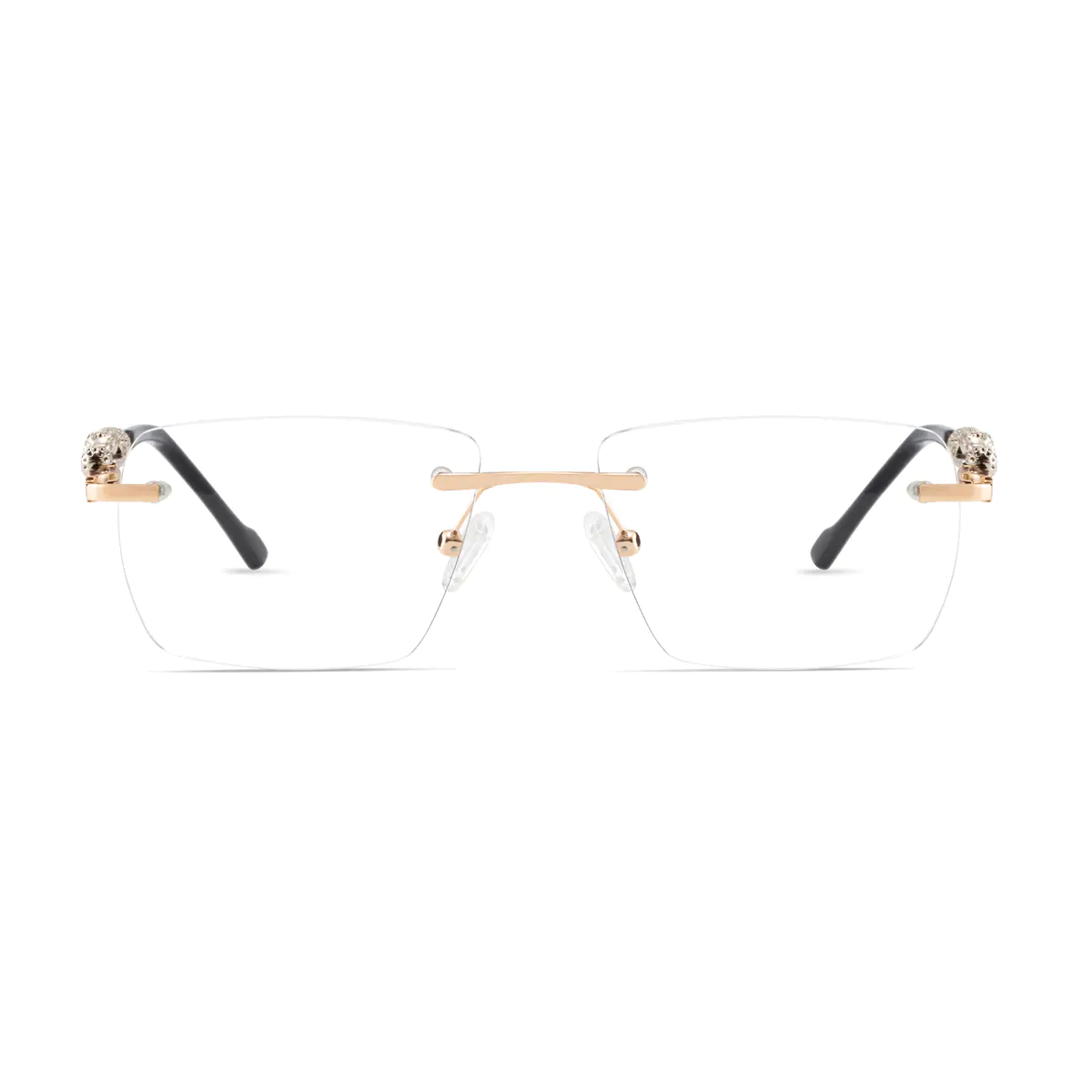Rectangle Gold Eyeglasses
