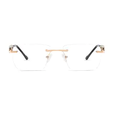 Rectangle Gold Eyeglasses
