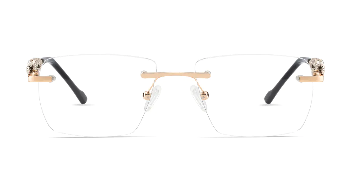Rectangle Gold Eyeglasses