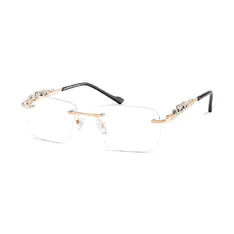 Rectangle Gold Eyeglasses