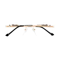 Rectangle Gold Eyeglasses