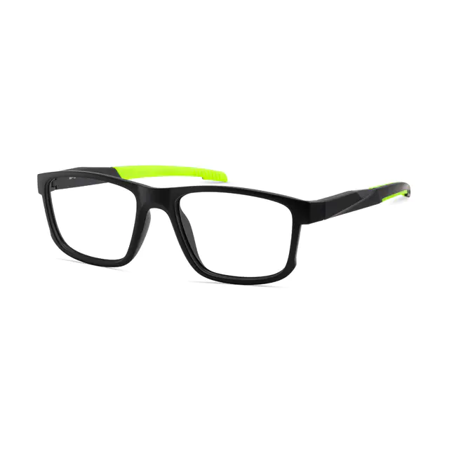 Rectangle Black Sport Eyeglasses