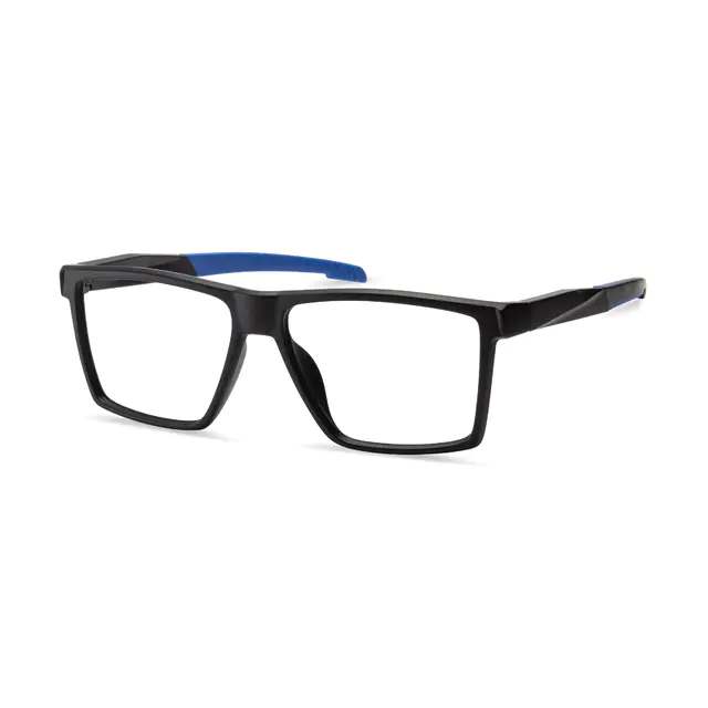 Rectangle Blue Sport Eyeglasses