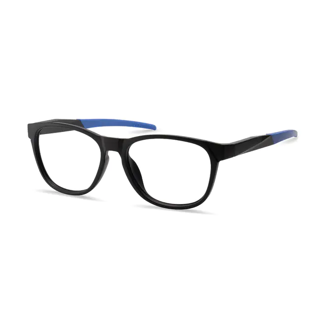 Oval Black Sport Eyeglasses