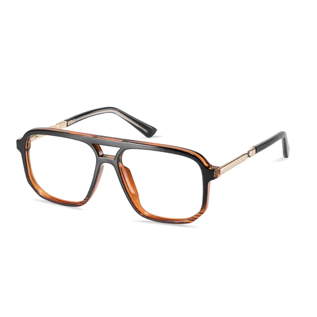 Aviator Light Brown Eyeglasses