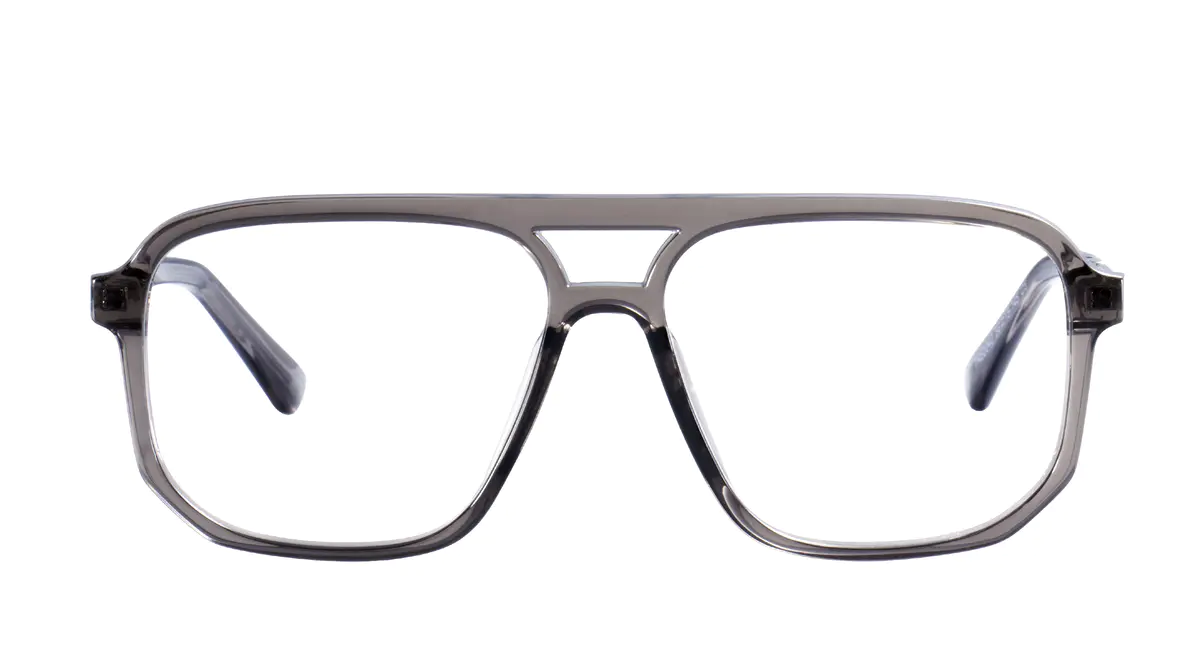 Aviator Transparent Gray Eyeglasses