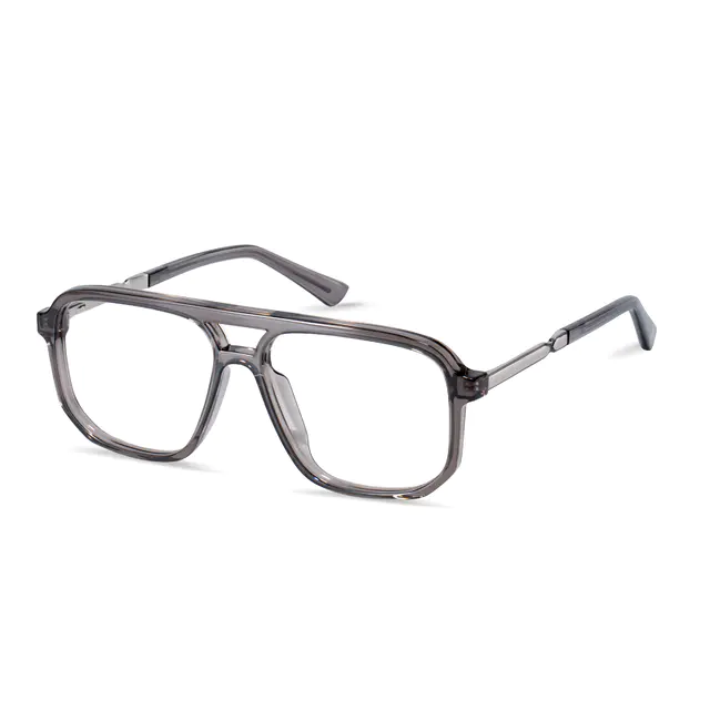 Aviator Transparent Gray Eyeglasses