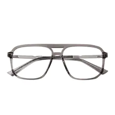 Aviator Transparent Gray Eyeglasses