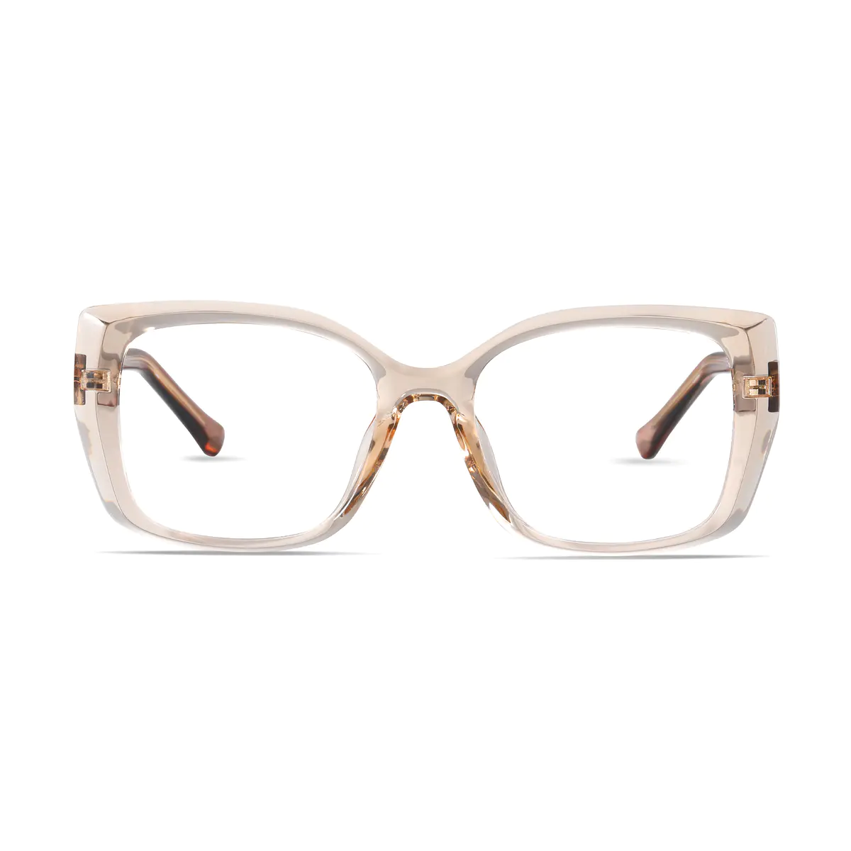 Rectangle Transparent Amber Eyeglasses