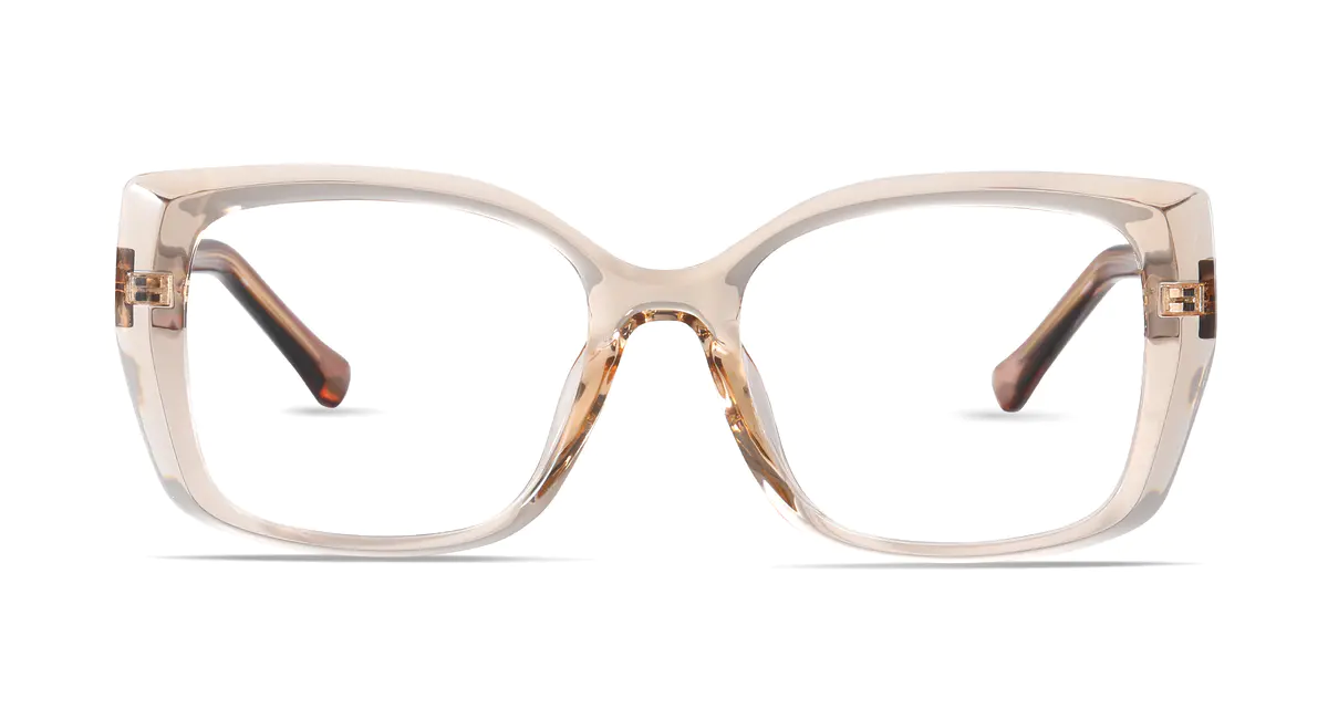 Rectangle Transparent Amber Eyeglasses