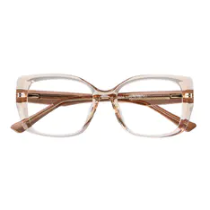 Rectangle Transparent Amber Eyeglasses