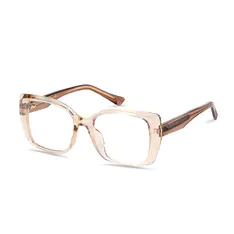 Rectangle Transparent Amber Eyeglasses