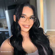 Rectangle Transparent Amber Eyeglasses