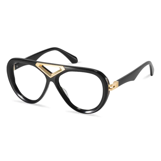 Aviator Black/Gold Eyeglasses