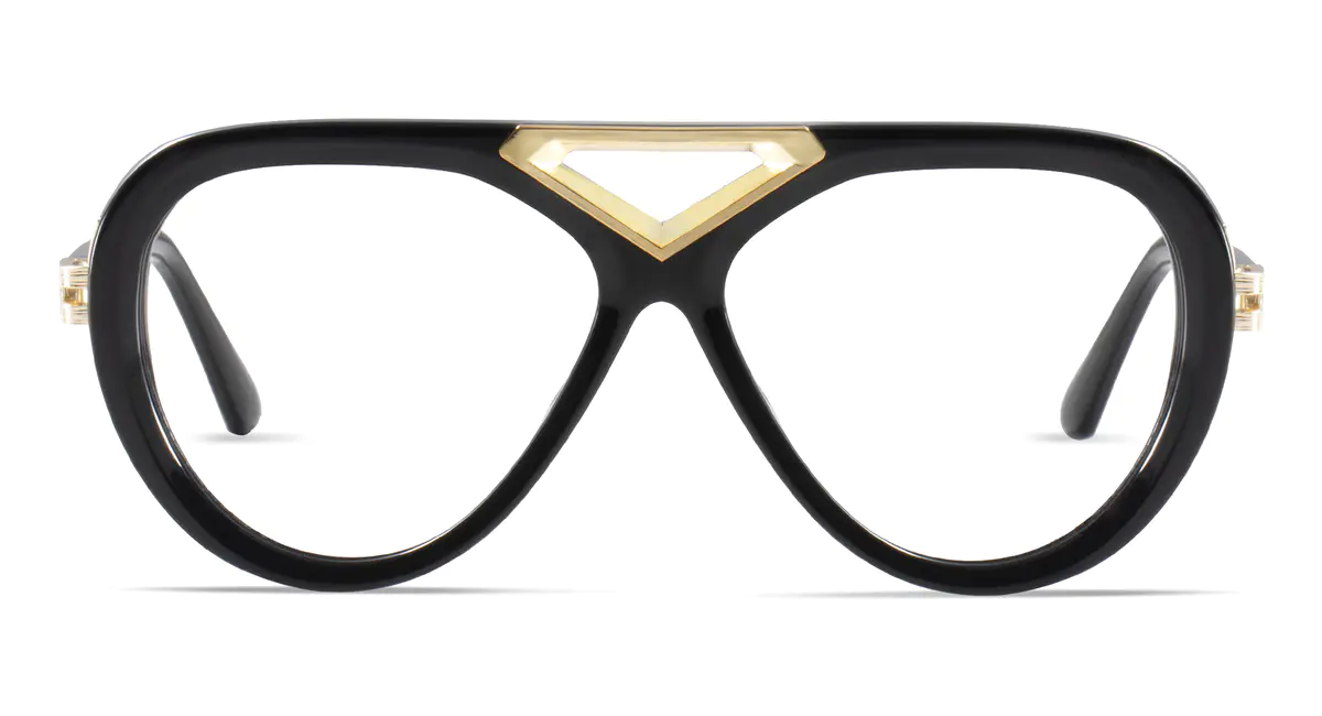 Aviator Black/Gold Eyeglasses
