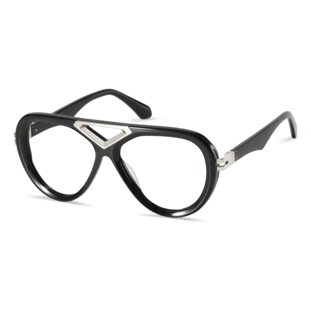 Aviator Black/Silver Eyeglasses