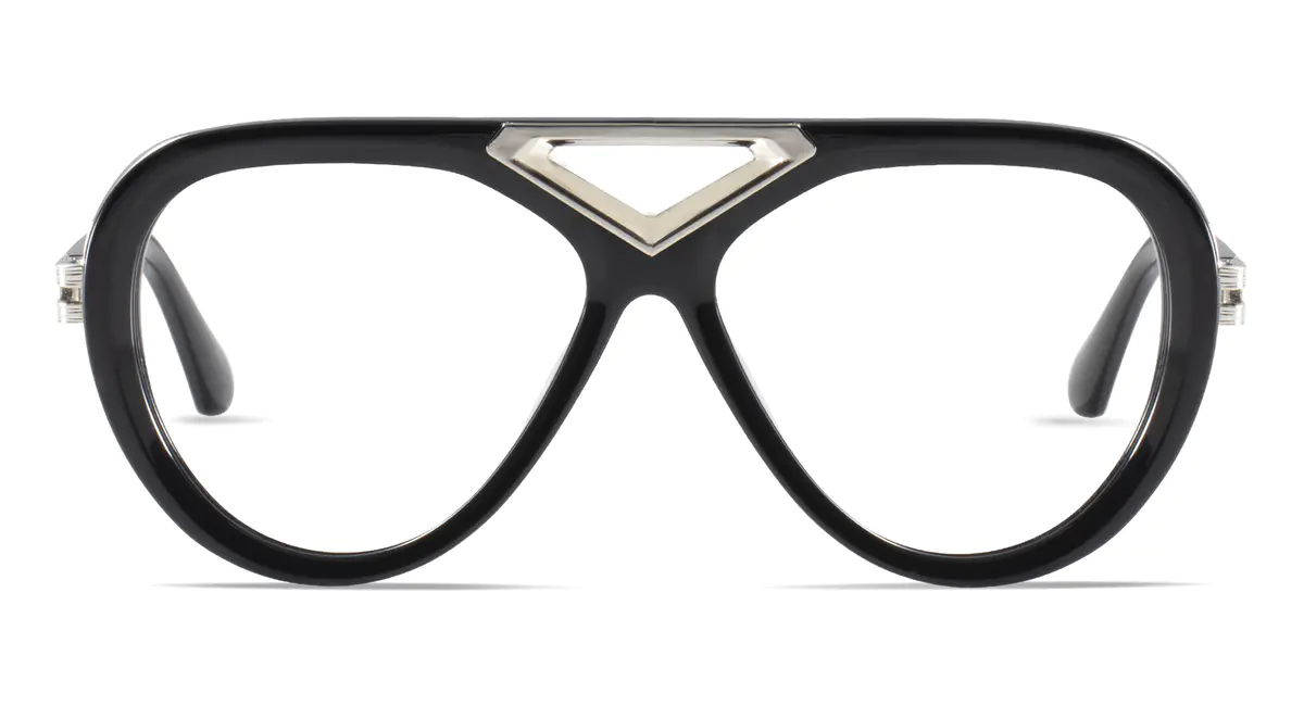 Aviator Black/Silver Eyeglasses