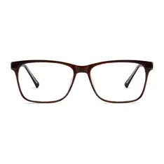 Rectangle Transparent Brown Eyeglasses