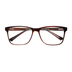 Rectangle Transparent Brown Eyeglasses