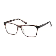 Rectangle Transparent Brown Eyeglasses