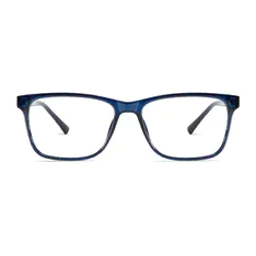 Rectangle Transparent Blue Eyeglasses