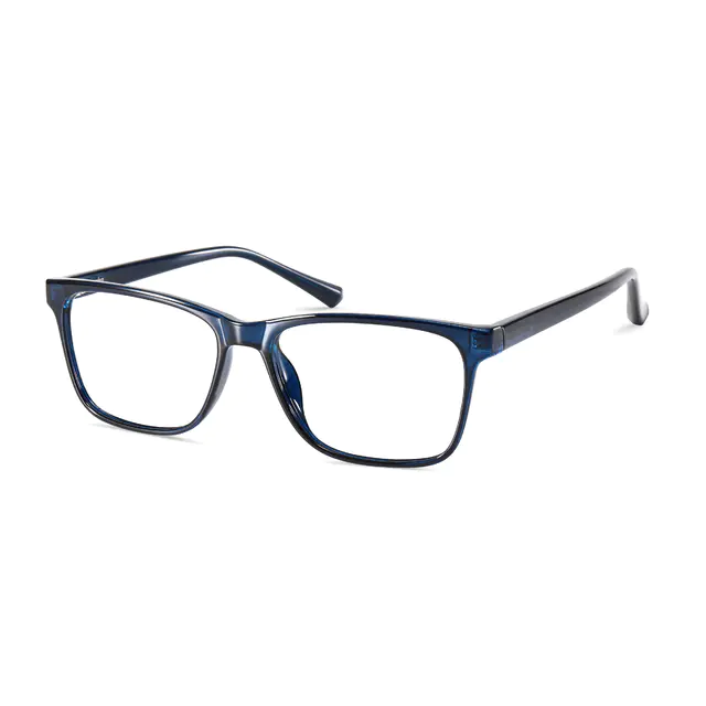Rectangle Transparent Blue Eyeglasses