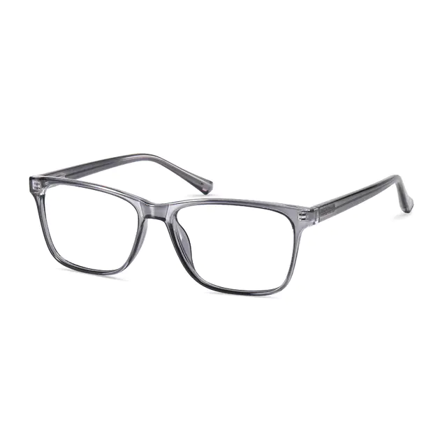 Rectangle Transparent Gray Eyeglasses