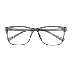 Rectangle Transparent Gray Eyeglasses