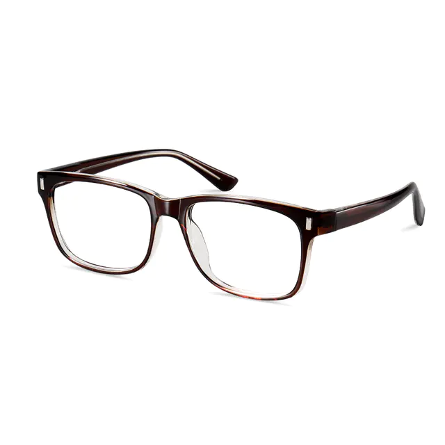 Rectangle Brown Eyeglasses